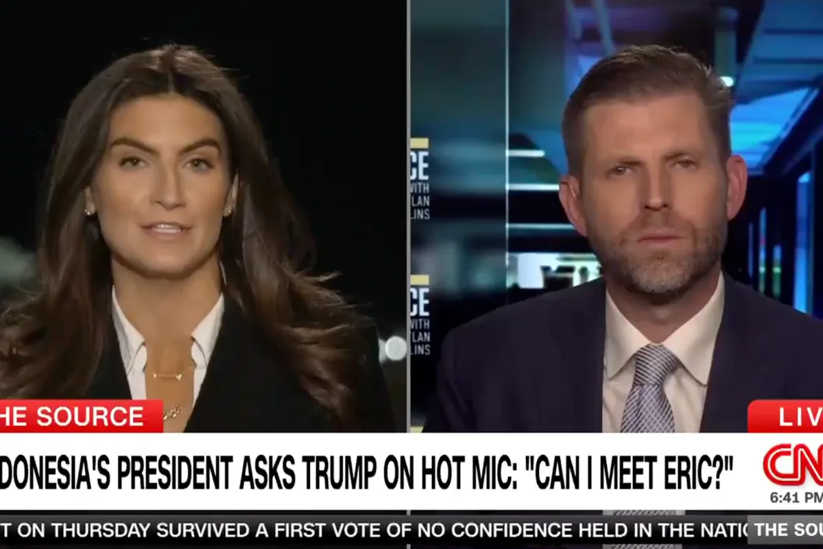 'Saya anak yang baik': Eric Trump merespons setelah mikrofon panas menangkap presiden Indonesia yang meminta ayahnya untuk bertemu
